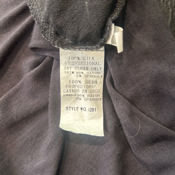 Miilla Sheer 100% Silk Size Large Wrap Shirt Charcoal Gray. New With Tags. - Picture 8 of 8